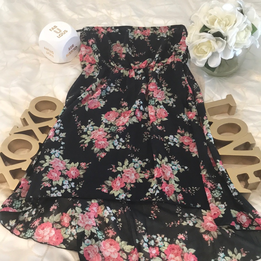 Forever 21 floral strapless dress